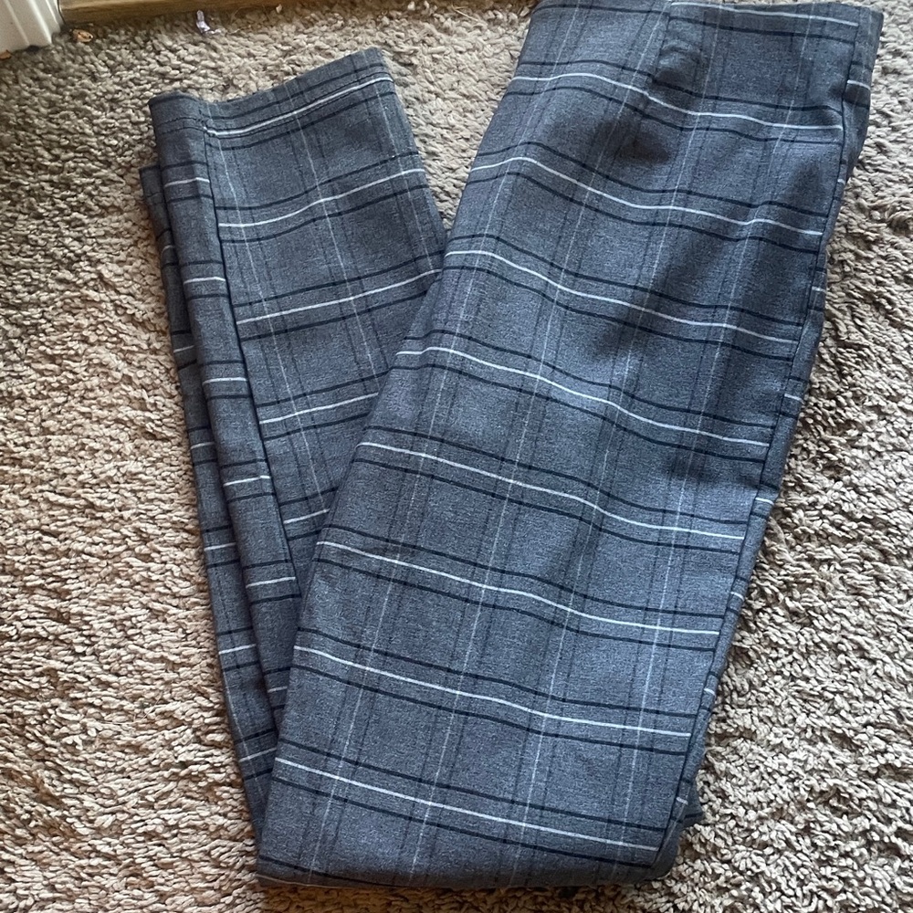Calvin Klein Gray Plaid Dress Pants-8